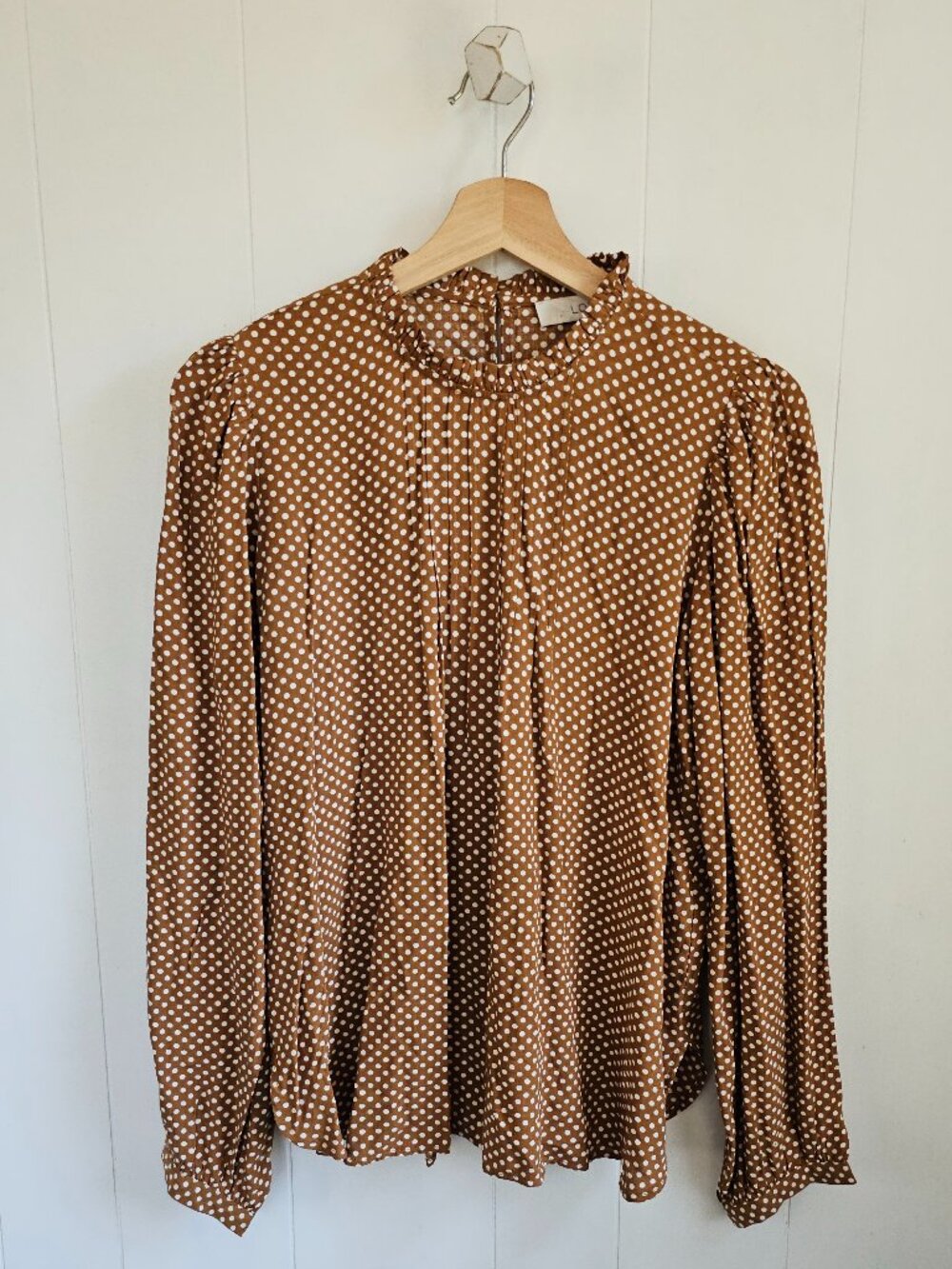 LOFT Copper Polka Dot Blouse
